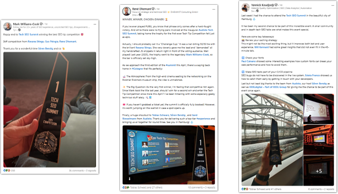 Tech SEO Summit Tech Tip Competition Winners